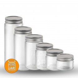 جار شیشه ای استوانه ای درب 68 کانتینری سایز 4